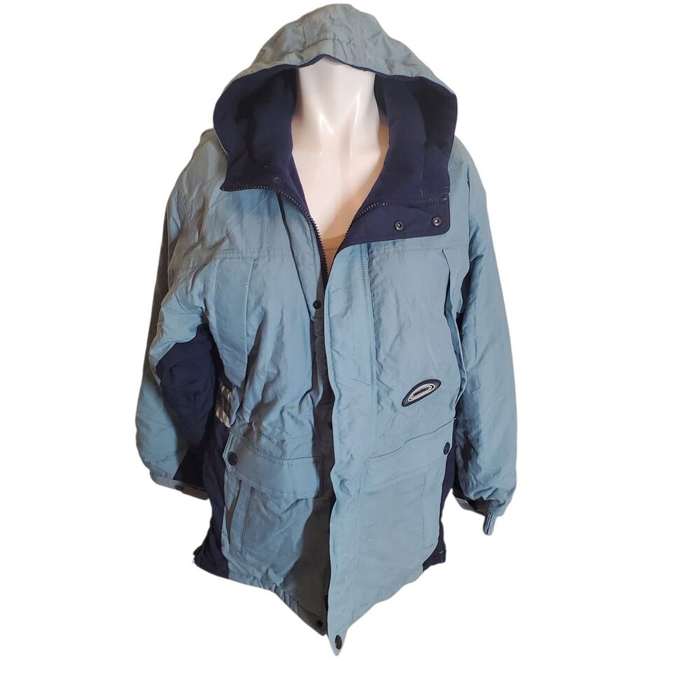 Toma Vintage 90s Y2k Boys Winter Jacket Parka With Hood Blue Sz 14